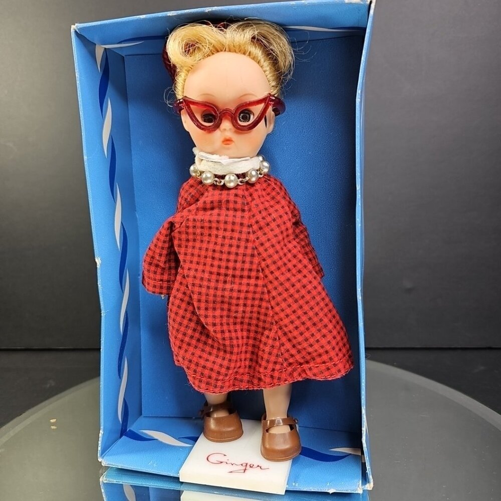 Vintage Cosmopolitan Ginger Doll All Original 7" with Original Box & Stand!